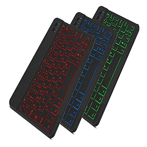BoxWave Keyboard Compatible with Samsung Galaxy Tab A7 (7.0 in) - SlimKeys Bluetooth Keyboard - with Backlight, Portable Keyboard w/Convenient Back Light - Jet Black
