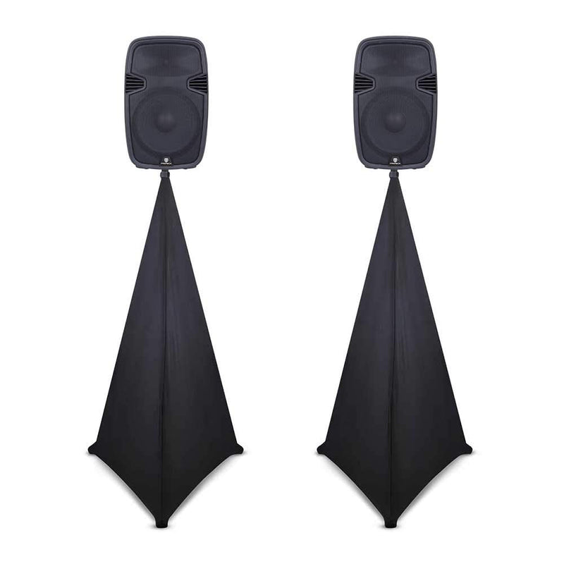 PRORECK Speaker Stand Cover Tripod Stand Skirt Skrim 360 Degree Cover Black x 2 TWO PACK-BLACK