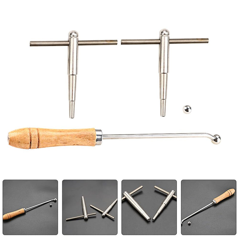 Professional Trombone Trumpet Repair Tool Set with Wooden Handle - Includes Two Sizes for Accurate Dent Repair, Essential Trumpet Accessories
