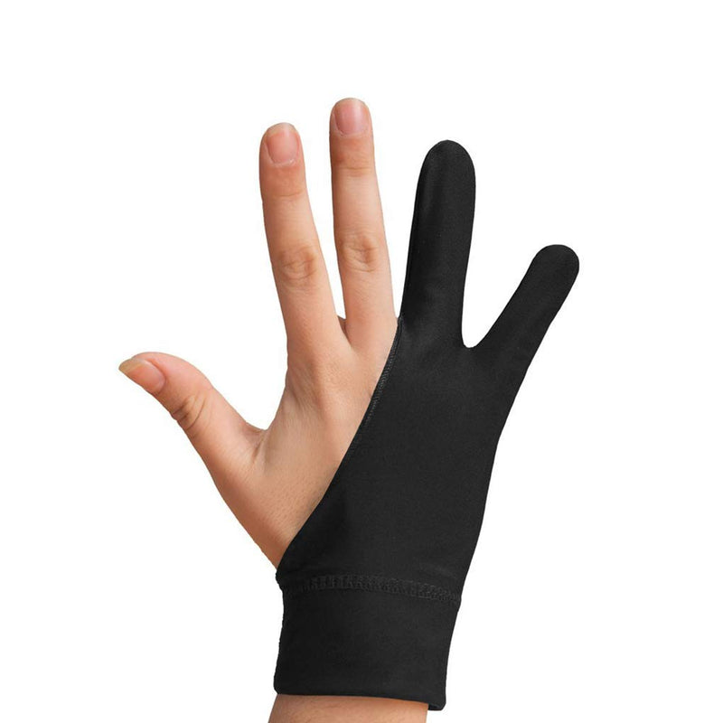 2pcs Black Two-Finger Glove for Graphics Drawing Tablet Light Box Tracing Light Pad,Artist Gloves for Graphics Tablet iPad Pro,Left or Right Hand S-for Women