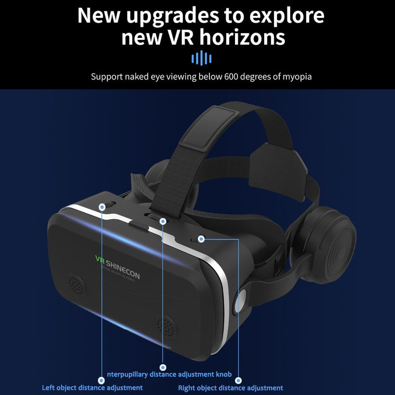 Virtual Reality Headset for iPhone & Android Phones, VR Headset with Remote Controller, HD 3D VR Glasses for TV, Movies & Video Games, VR Headset for Kids, Adults, Compatible 4.7-7 inch Virtual Reality with Remote