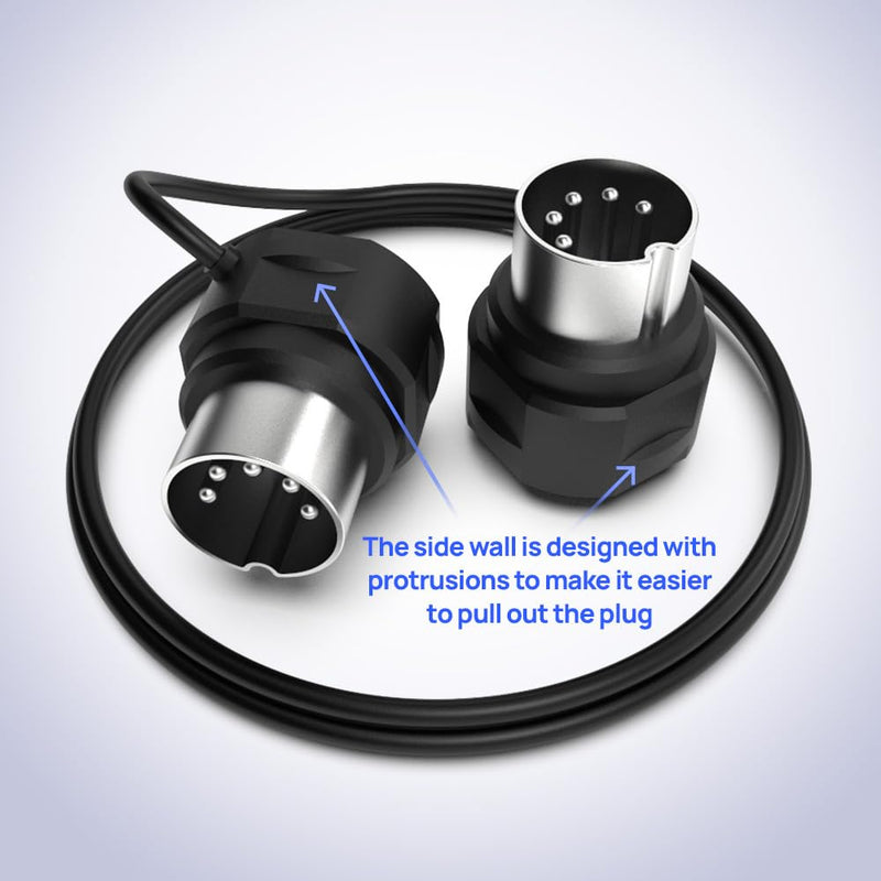 CME MIDI Cable 4-Pack - 2FT / 60cm, 5-pin DIN, Low-Profile - Mirrored 45-Degree Angled Ultra-Thin Plugs for Compact Spaces - Ideal for MIDI Interface, Pedalboard, Keyboard