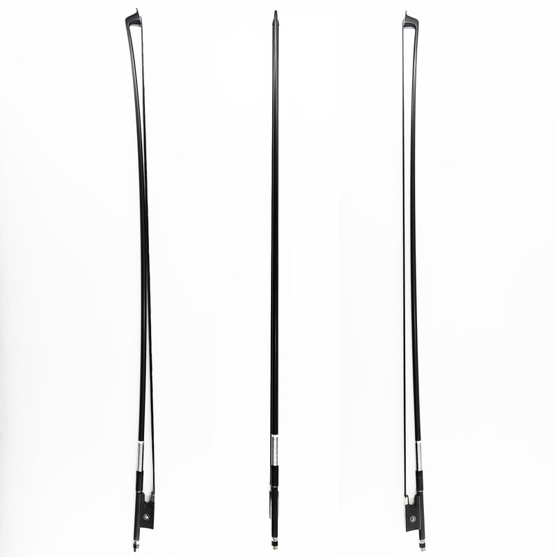 Carbon Fiber Violin Bow 4/4 Size VINGOBOW 100VB 74.5 cm Full 4 4 for Advanced Student Straight Parisian Eyes Ebony Frog Unbleached Mongolian Black Horse Hair Powerful and Wild Tone Smooth Screw Black haired