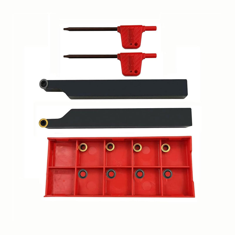 Hunricho 3/8" 1/2" SRACR1010/1212 H06 Lathe Lathe Holder Lathe Lathe Lathe with RCMT0602 Round Carbide Router Bits (2pcs 1/2 Holder + 10pcs Inserts) 2 pieces 1/2 holders + 10 pieces inserts
