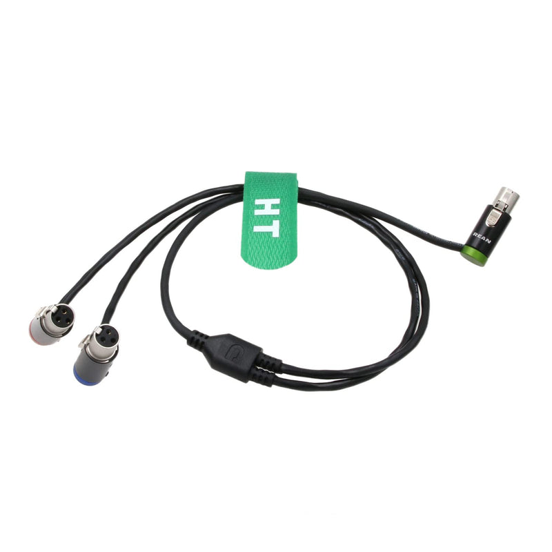 Audio Y Cable for Zaxcom QRX200 Lectrosonics SRc5P Receiver to Camera Mixer Recorder, Low-Profile TA5F to TA3F 20"