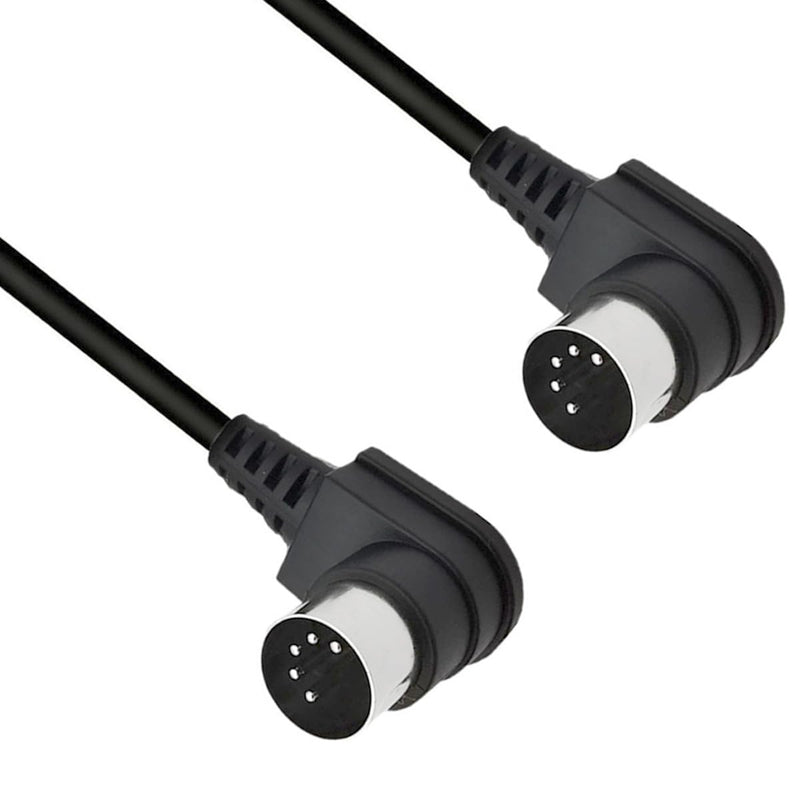 [AUSTRALIA] - 90 Degree Angle MIDI 5 Pin DIN Cable, Right Angle Doul 90 Degree DIN 5 Pin Male to Male MIDI Audio Cable for Music Mixer,MIDI Device (1 Meter/ 3.3 FT) 1 Meter/ 3.3 FT 