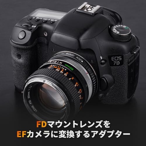 K&F Concept Pro Lens Mount Adapter Compatible for Canon FD FL 35mm SLR Lens to Canon EOS (EF, EF-S) Camera, Compatible with Canon 1D, 1DS, Mark II, III, IV, Digital Rebel T5i, T4i, T3i, T3 Canon FD-EOS