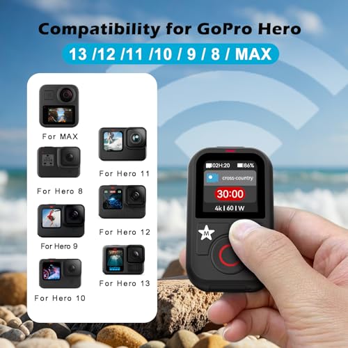 Smart Remote Control for GoPro Hero 13 12 11 10 9 8 Black MAX T13 Remote for GoPro