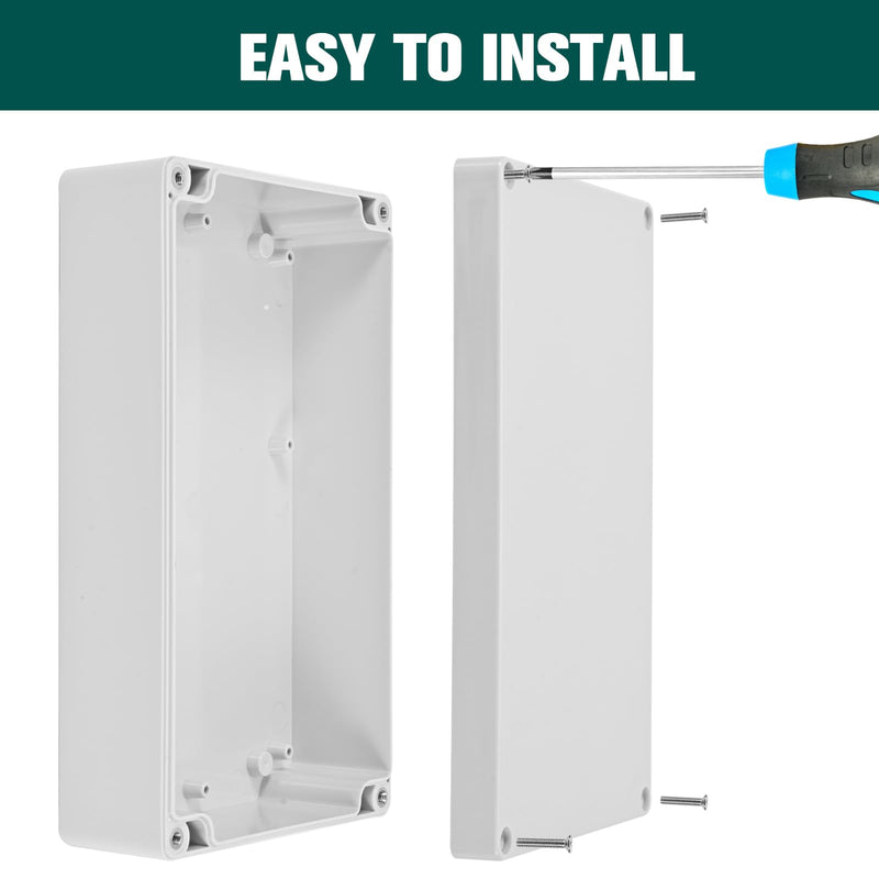 Terminal Box Waterproof IP65, Distribution Box Surface-Mounted, Junction Box Surface-Mounted, Protective Box Cable Outdoor Waterproof, Junction Box Waterproof, Plastic Housing Terminal Box, 20 x 12 x