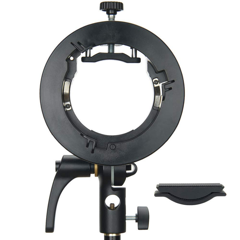 Godox S2 Speedlite Bracket S-Type Bracket Bowens Mount Flash Holder for Godox V1 AD200 Pro AD400 Pro AD200 V860II TT685 TT600 TT350, Precise Tilt Control, Integrated Umbrella Mount