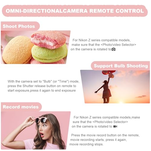 Remote Control for Nikon Camera, USB-C Rechargeable Wireless Shutter Black Display Remote Control for Nikon