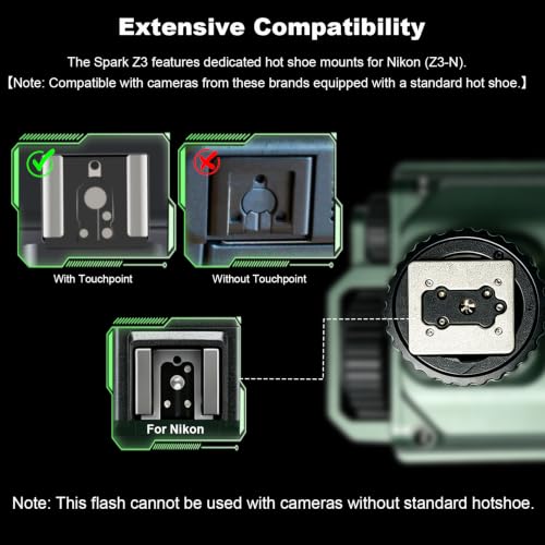 VILTROX Spark Z3 TTL 26Ws Mini Flash Speedlite GN16 Diffuser for Nikon Z3 For Nikon(Green)