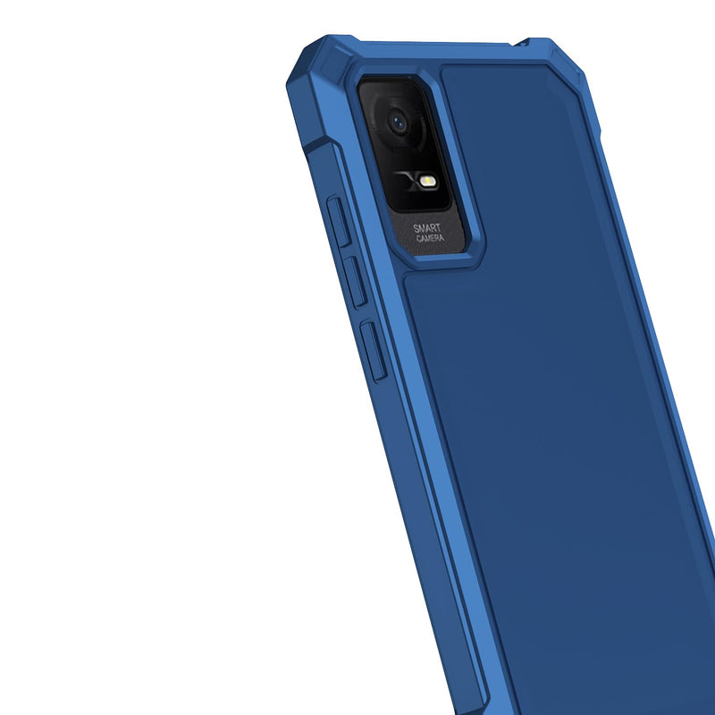 for TCL ION X Case/TCL ION V Case with Screen Protector,TCL ION V T607DL Phone Case Frosted PC Back Soft Silicone Bumper Military Grade Full Body Protection Cover for TCL ION X T430W Blue TCL ION X/ION V