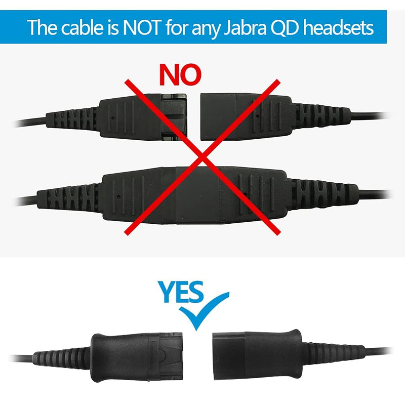 QD-to-USB Adapter Cable with Volume-Mute - 5PACK for 4-Pin Plantronic-QD Plug Headset