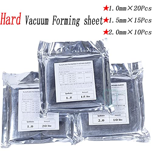 Dental Lab Rail Thermoforming Material for Vacuum Forming Soft Hard 1/1.5/2mm (1.0mm, Hard)