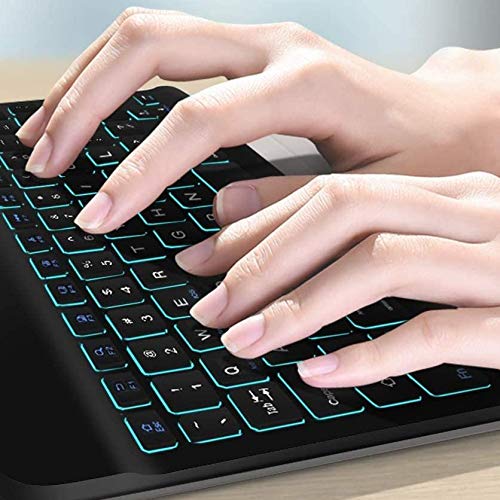 BoxWave Keyboard Compatible with Amazon Fire Max 11 (2023, 13th Gen) - SlimKeys Bluetooth Keyboard - with Backlight, Portable Keyboard w/Convenient Back Light - Jet Black