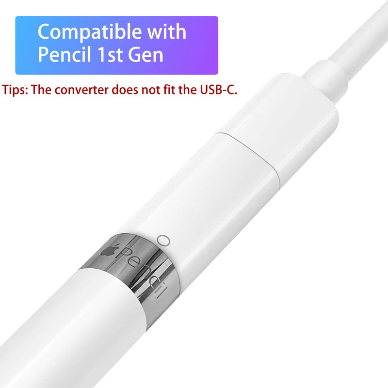 Charger Adapter Compatible with Apple Pencil 1st Generation, Female to Female Charging Connector for iPad Pen 1st Gen - 2 Pack