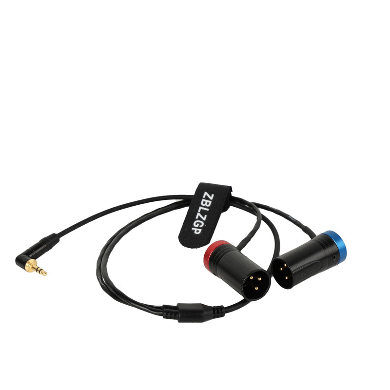 Audio Cable Low-Profile TA3M XLR 3Pin Male to 3.5mm-TRS Y Cable for Canon EOS C70 6K Pro Cameras RØDE Wireless GO II Dual Channel Wireless Output Dual Low-Profile 3Pin XLR