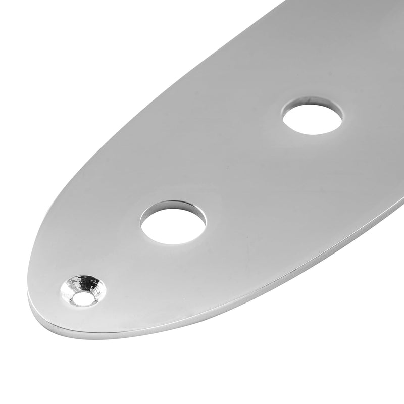 Musiclily Pro Steel 4-Hole Jazz Bass Control Plate J Bass Control Plate with 10mm (25/64") CTS Pot Holes for Jazz Bass Electric Bass Guitar, Chrome