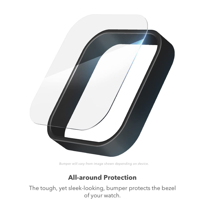 ZAGG InvisibleShield Glass Elite 360 for Apple Watch SE 3/9/ 8/7 45mm/ 44mm Face, Integrated Bumper and Screen Protector for 360-degree protection – Advanced clarity