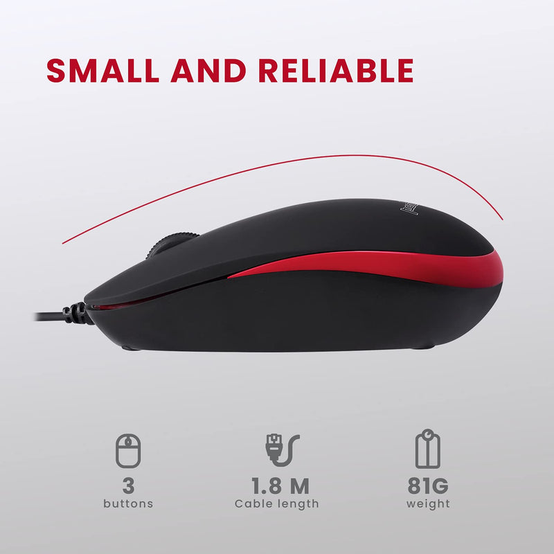 Perixx Periduo-212 Wired Mini Keyboard and Mouse Set, USB Connection, Black, US English Layout (11486)