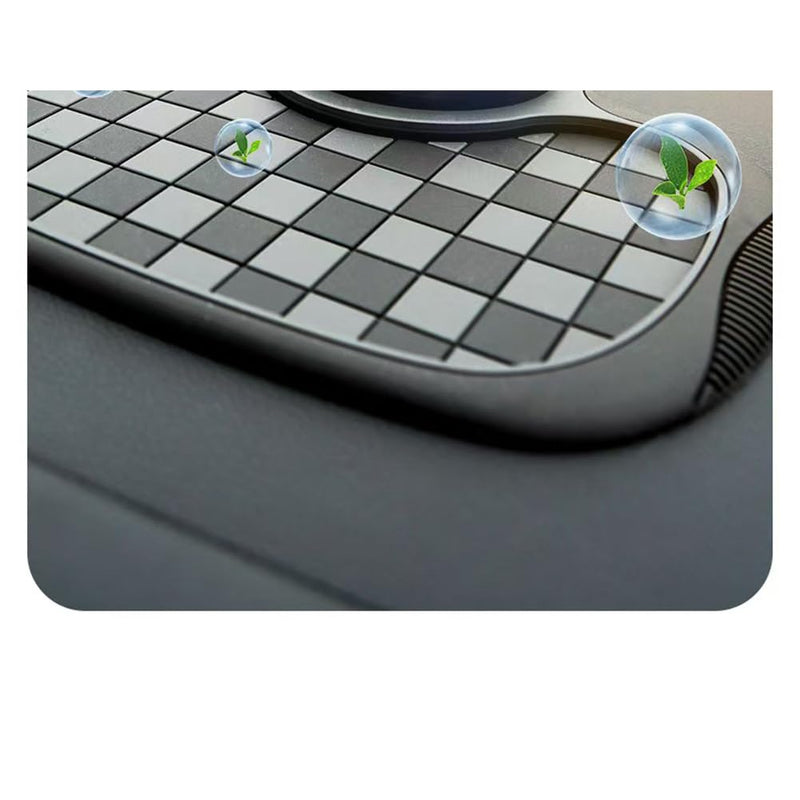 Multifunction Car Anti-Slip Mat Auto Phone Holder Car Dashboard Mat with Phone Holder in Car Auto Non-Slip Car Mats for Phone (Grid Style) Grid style
