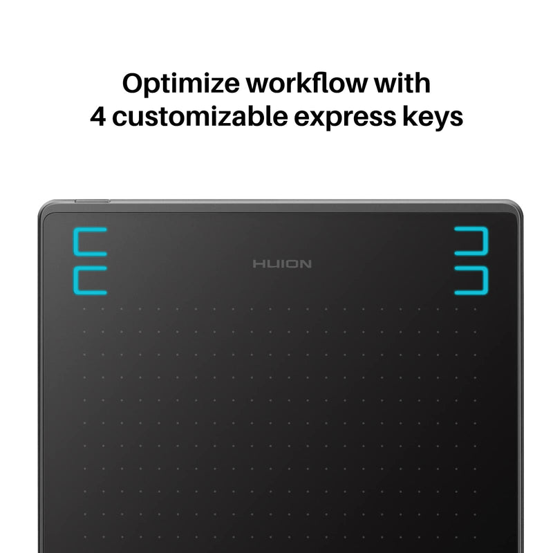 HUION HS64 Graphics Drawing Tablet with Battery-Free Stylus 8192 Pressure Sensitivity 4 Customized Express Keys Glove for Beginner, 6.3×4 Inch OSU Tablet for Linux, Mac, Windows PC and Android