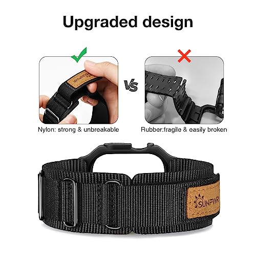 Bundle of the Rugged Nylon Apple Watch Band (Apricot grey/Black)
