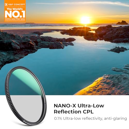 K&F CONCEPT 43mm Ultra-Low Reflectivity Circular Polarizer CPL Lens Filter
