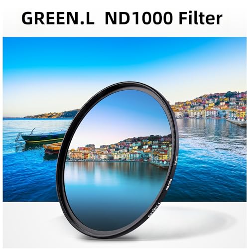GREEN.L 72mm ND1000 Filter, Slim 10-Stop Fixed Neutral Density 72mm ND Filter for Long Exposure Photography