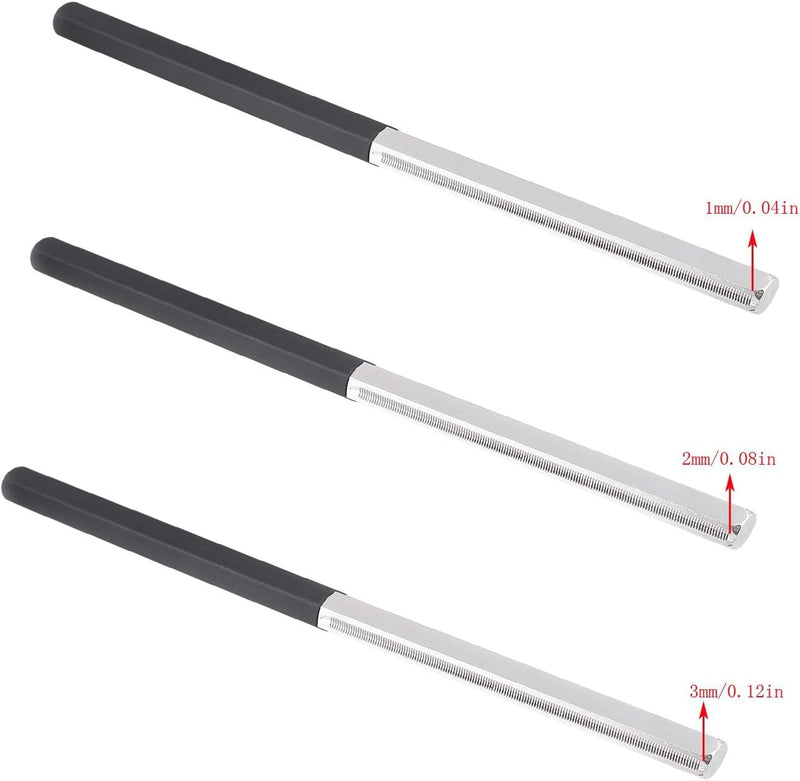A-xctoe Guitar Fret Dressing Crowning File Narrow/Medium/Wide 3 Edge Guitar Repairing Tool with Rubber Handle