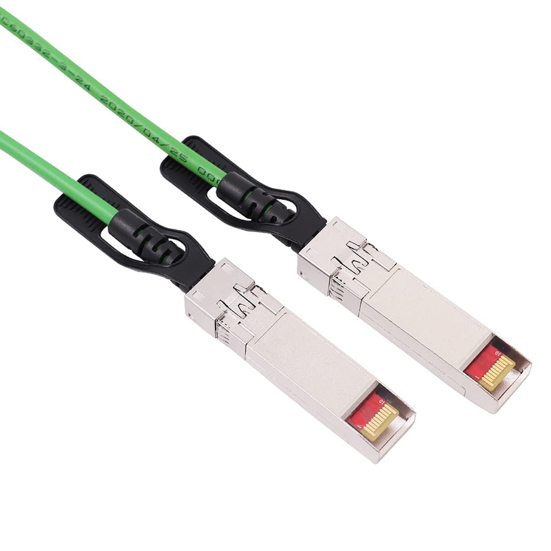[Green Colored] 1.5m 10G SFP+ DAC Twinax Cable, 10Gbase-CU SFP+ Copper Cable, Compatible for Cisco SFP-H10GB-CU1.5M, Ubiquiti, Juniper, Mellanox, Mikrotik, Netgear, Supermicro, Open Source Switches Green