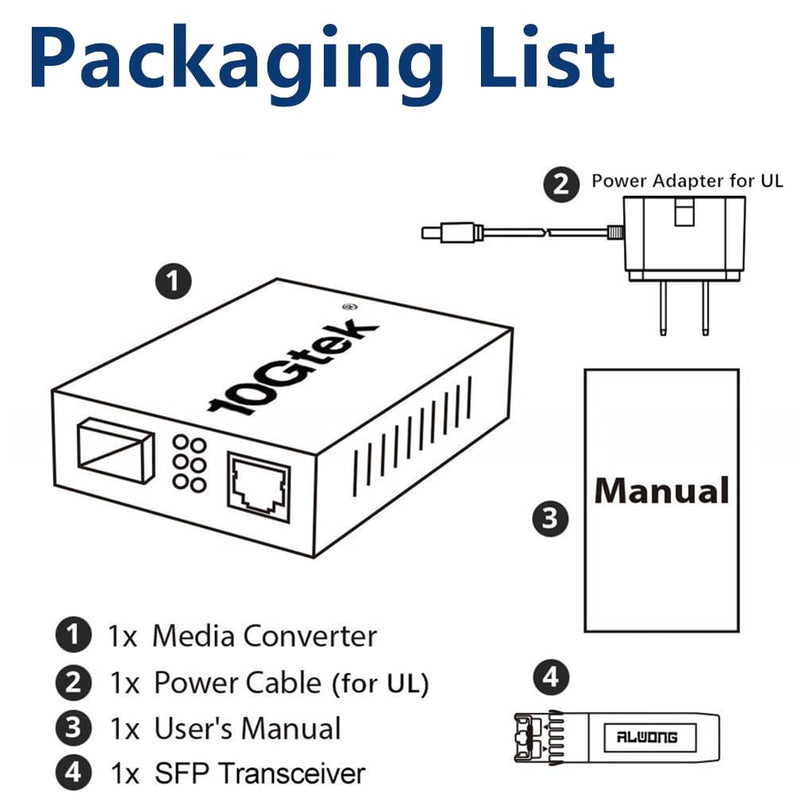 Gigabit Media Converter LC, SFP Port, Single Mode Fiber to Ethernet Converter for 10/100/1000Base-Tx to 1000Base-LX, with a SFP LX Transceiver (1000Base-LX), LC Fiber Slot, 20km, 1310-nm, SMF Kit #2: SFP 20km x1