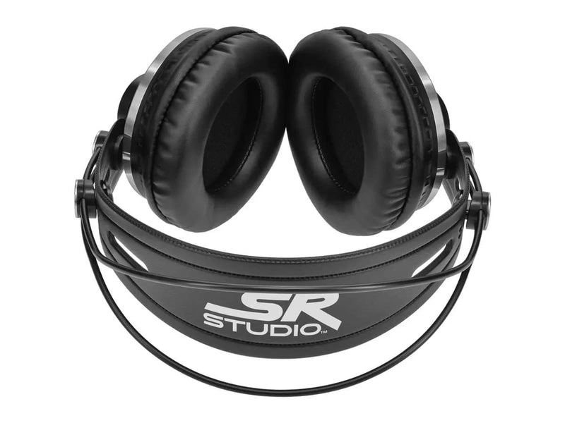 Monoprice Over Ear Closed‑Back Pro Audio Monitoring Headphones - 50mm Drivers, With Mini 3 Pin Connector, 3 Meter (9.84 Feet) Cable, Black - SR Studio Series