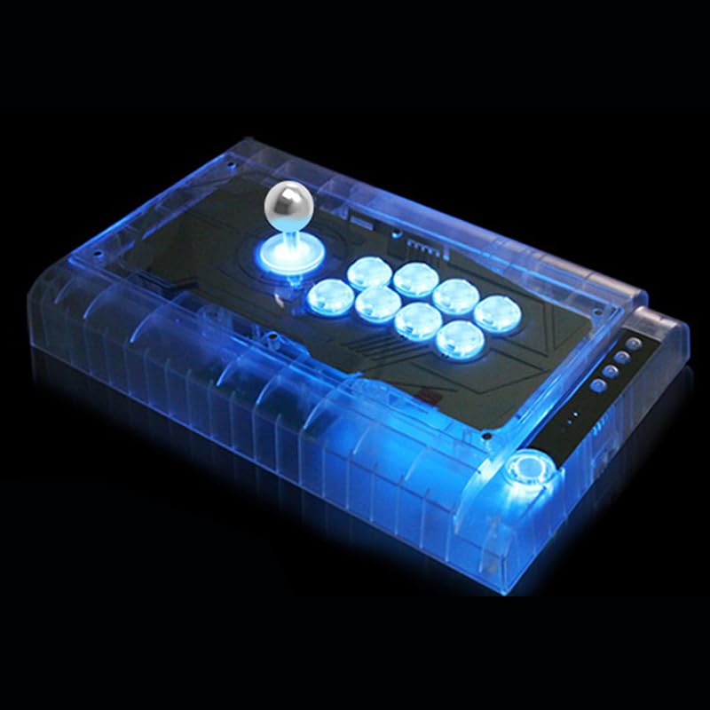 8 Pcs Original Qanba Illuminated Buttons Qanba Sanp In LED Buttons for DIY Cabinet Machine Arcade Machine 24MM/30MM (24MM, Clear Buttons+Blue Led)