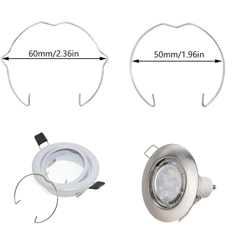 Pack of 20 Snap Rings for GU10 MR16 Diameter Downlight Retaining Spring Rings Clips LED Halogen Lamp Holder 50 mm