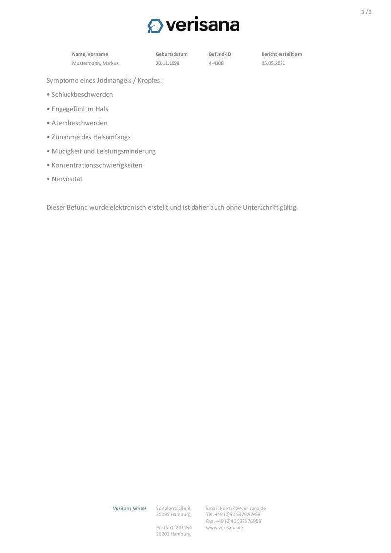 Iodine Deficiency Test Kit - Iodine Test for Iodine and Creatinine - Easy & Convenient Determine at Home - Iodine Deficiency and Thyroid Gland - Verisana Laboratory