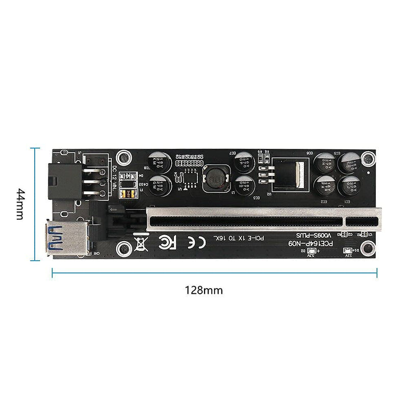 New Version 009S Plus PCIE Riser 1x to 16x Graphic Extension for Bitcoin GPU Mining Powered Riser Adapter Card
