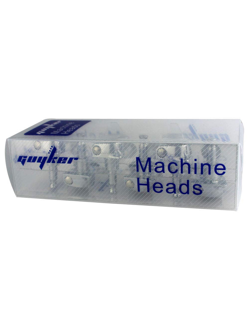 [AUSTRALIA] - Guyker Guitar Machine Heads (3L + 3R) – 1:21 Sealed Tuning Key Pegs Tuners Set Replacement for ST TL SG Style Electric or Acoustic Guitars – Chrome 