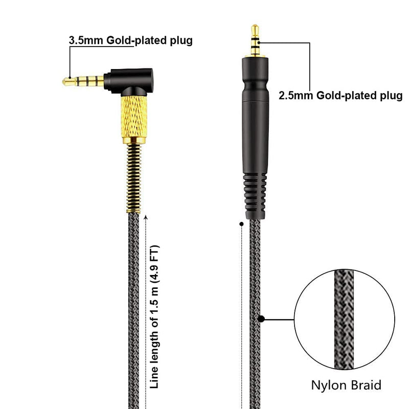 Sqrgreat GSP 600 Replacement Cable Audio Cord Compatible with Sennheiser Game Zero Game ONE, GSP500 GSP600 GSP350, PC 37X PC 373D Gaming Headphones (4.9ft/1.5m)