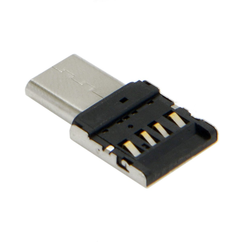 CY 5pcs Ultra Mini Type-C USB-C to USB 2.0 OTG Adapter for Cell Phone Tablet & USB Cable & Flash Disk Black