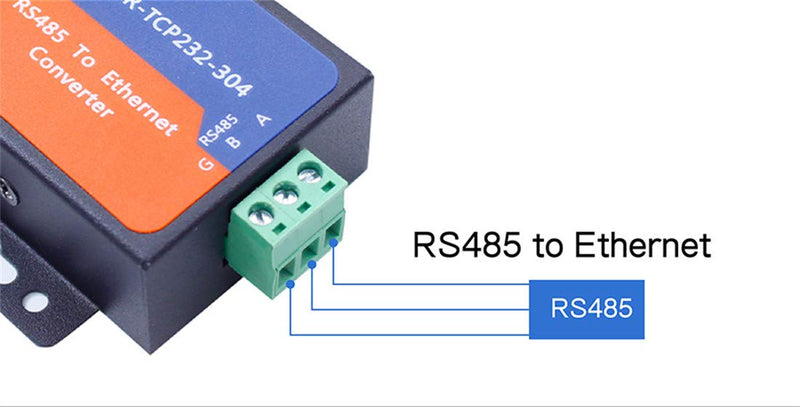 Single Port Serial Server RS232 RS485 RS422 Serial to Ethernet Converter DC 5V Transparent Transmission Between RS232/RS485/RS422 Ethernet Serial Data Communication Device (TCP232-304 RS485 Port) TCP232-304 RS485 Port