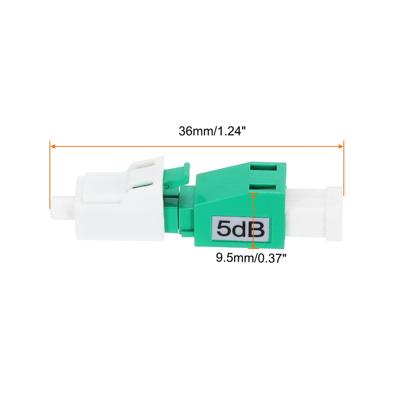 QUARKZMAN 5dB LC Fiber Attenuator LC/APC SM Single Mode Fixed Fiber Optic Attenuator Male to Female for Fiber Optic Transmission Pack of 2 5 dB
