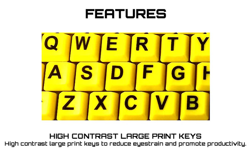 TRONWIRE Large Print Letter Wired USB 104 Keys High Contrast Keyboard for Desktop PC Computer