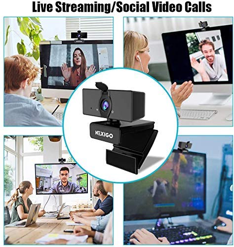 1080P Business Webcam with Software, Dual Microphone & Privacy Cover, NexiGo N660 USB FHD Web Computer Camera, Plug and Play, for Zoom/Skype/Teams/Webex, Laptop MAC PC Desktop