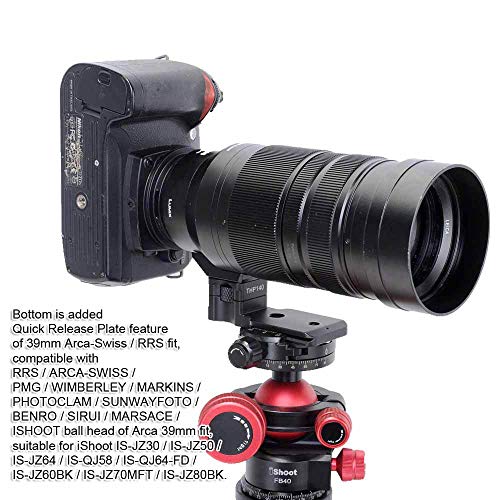 iShoot Lens Collar Replacement Foot Tripod Mount Ring Base Compatible with Panasonic Leica DG Vario-Elmar 100-400mm f/4-6.3 ASPH Power OIS, Lens Support Holder with Arca Fit Dovetail