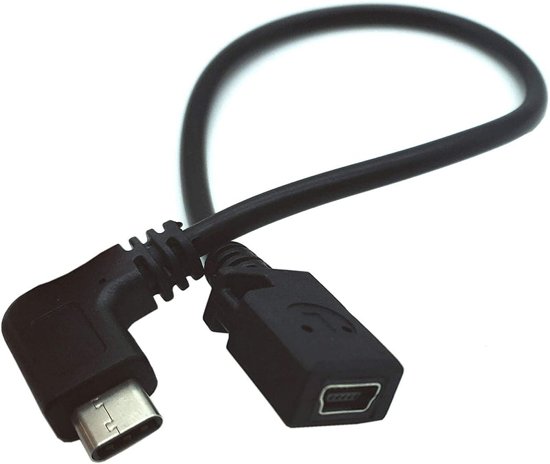 USB Type C to Mini USB Cable, Qaoquda 90 Degree USB-C Male to Mini USB Female Adapter Converter for MacBook Pro, Laptop, Android Devices(Only for Charging) (TypeC to Mini) 90 Degree Type C Male to Mini Female
