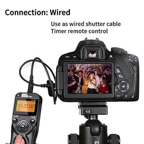 Remote Shutter Compatible for Canon, PIXEL Wireless Shutter Release Timer Remote Control E3/N3 Compatible for Canon Eos 1D 5D Mark IV 5D 6D 7D Mark R5 R6 50D 40D 30D 20D 10D D60 RP XT T7i 500D 90D TW283/CN