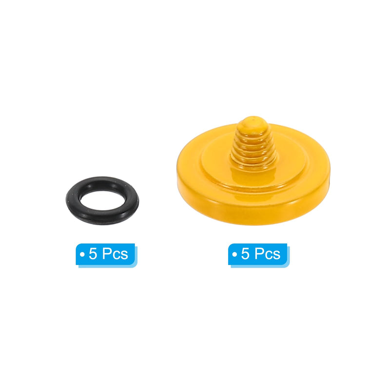 PATIKIL Camera Shutter Button, 5 Pack Soft Shutter Release Button Pure Copper Camera Button Concave Suitable for Nikon for Fujifilm for Leica DSLR/SLR Camera, Yellow