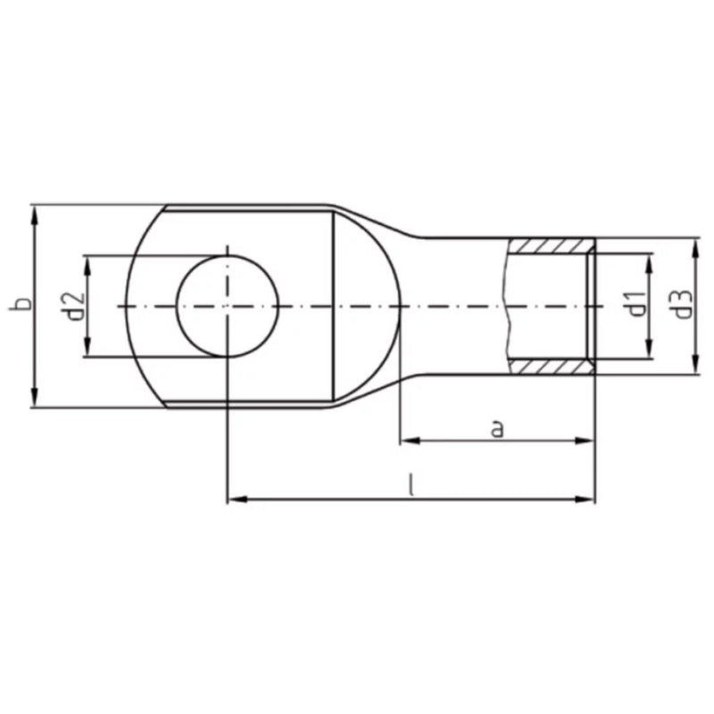 Kalitec DR25-8 Press Cable Lug in Accordance with DIN 46235 25 mm² M8 Pack of 10